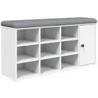 vidaXL Banc à chaussures blanc 102x32x50 cm bois d'ingénierie
