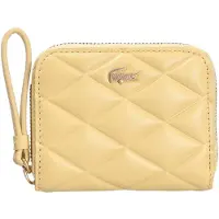 Lacoste Cuir porte-monnaie Crocodelle Zip Coin Wallet Soja moutarde