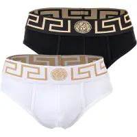 Versace Slip jaune d'or / noir / blanc
