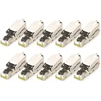 Digitus Connecteur de terrain CAT 6A, STP, capuchon anti-poussière, TIA 568-A,B,Profinet, 10 pcs. (Câble réseau Connecteur)