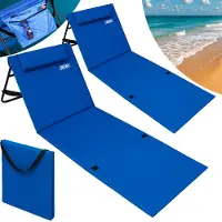 Detex 2x Matelas de plage bleu 158 x 56 x 45,5cm Tapis de plage avec dossier et sangle