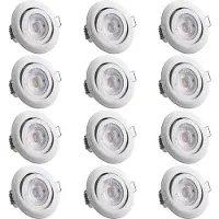 Monzana Set de 12 spots encastrables Krog blanc 5W LED