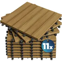 Casaria Dalle en bois d'eucalyptus, lot de 11, 30x30cm