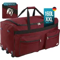 Monzana Grand sac de voyage rouge 160L trolley avec cadenas
