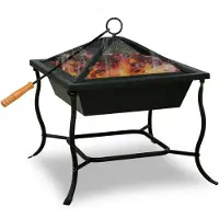 Gardebruk Brasero de jardin carré 45x45cm avec couvercle et tisonnier