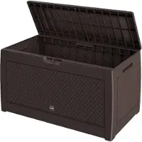 Casaria Coffre de jardin rangement marron 119cm x 48cm x 60cm