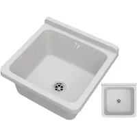 Granitan | Évier de cuisine - ORTA - avec siphon - Blanc - 40 x 38 cm - pour buanderie et garage