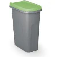 Casaria Poubelle Gris/Vert Plastique 25L