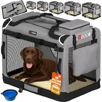 Cadoca Sac de transport pour chien gris XXL 90x60x66cm pliable