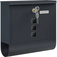 Monzana Boîte aux lettres murale anthracite 30,5x33,5cm
