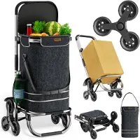 Monzana Chariot de courses 2 en 1 Noir