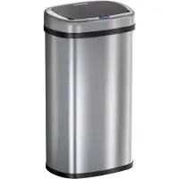 Monzana Poubelle grise 58 L avec ouverture fermeture automatique