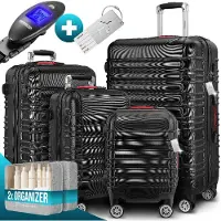 Monzana Ensemble de valises rigides Baseline 4 pièces noir ABS Accessoires