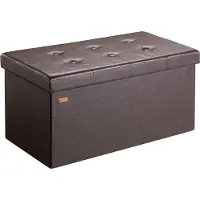 Casaria Banc coffre marron 80x40x38cm avec couvercle