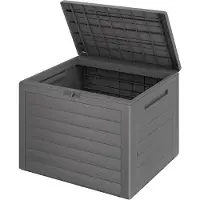 Casaria Coffre de jardin Lille gris 78x43,8x55cm rangement