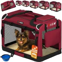 Cadoca Sac de transport pour chien rouge S 50x34x36cm pliable