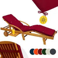 Detex Coussin pour transat chaise longue de jardin Rouge 195 cm