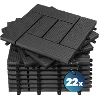 Casaria 22x Dalles clipsables anthracite 30x30cm en WPC mosaïque