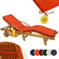 Detex Coussin pour transat chaise longue de jardin Orange 195cm