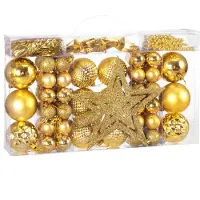 Casaria Lot de 66 boules et décorations de Noël doré