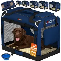 Cadoca Sac de transport pour chien bleu XXL 90x60x66cm pliable