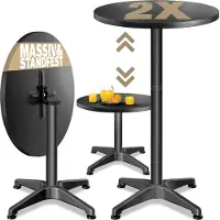 Casaria Tables - Lot de 2 Tables pliantes réglables 70cm 115cm - Noir