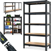 Monzana Étagère charge lourde noire 180x90x40cm 875kg max