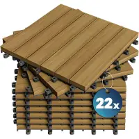 Casaria Dalle en bois d'eucalyptus (lot de 22) 30x30cm