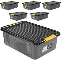 Monzana Lot de 6 boîtes de rangement Gris/Anthracite 58x39x16cm empilables