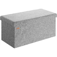 Casaria Banc pliable gris 80x40x40cm en MDF avec rangement siège