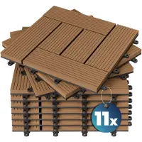 Casaria 11x Dalles de terrasse clipsables en WPC 30x30cm Terracotta