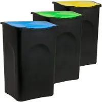 Deuba Lot de 3 Poubelles de recyclage 50 litres
