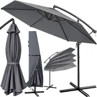 Kingsleeve Parasol anthracite Ø330 cm en aluminium protection UV50+