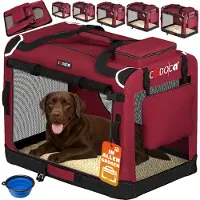 Cadoca Sac de transport pour chien rouge XXL 90x60x66cm pliable