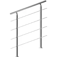 Monzana Rampe d'escalier 100cm acier 4 traverses