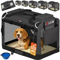 Cadoca Sac de transport pour chien anthracite L 70x52x50cm pliable