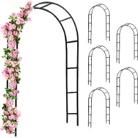Gardebruk Ensemble de 6 arceaux de roses Noir 240x37x140cm