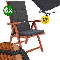 Detex 6x Coussins de chaise Vanamo gris en polyester