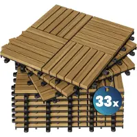 Casaria 33x Dalles de terrasse en bois d'acacia 30x30cm