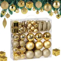 Deuba Lot de 103 boules et décoration de Noël doré