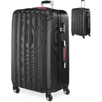 Monzana Valise rigide XL noir 90L avec cadenas et roulettes