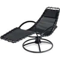 Casaria Transat de jardin Eve anthracite en acier laqué