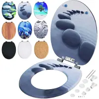 Casaria Abattant WC Stones- Sotf Close Antibacterial - MDF 150kg