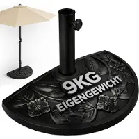 Deuba Demi pied de parasol noir pour demi parasol 9kg