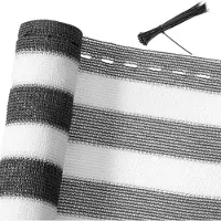 Detex Paravent Brise-vue 1,4x10m Gris/Blanc