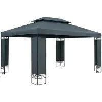 Casaria Tonnelle de jardin ELDA - 3 x 4 m - Pavillon - Anthracite