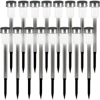 Monzana Lampe solaire à LED, set de 16 pièces, acier inoxydable