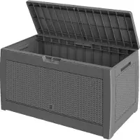 Casaria Coffre de jardin gris 119x48x60cm malle de rangement