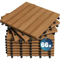 Casaria Dalles de terrasse en bois d’acacia 66 Pcs 30x30cm