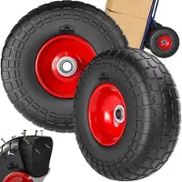 Gardebruk Roue de diable, lot de 2, noire, en caoutchouc plein